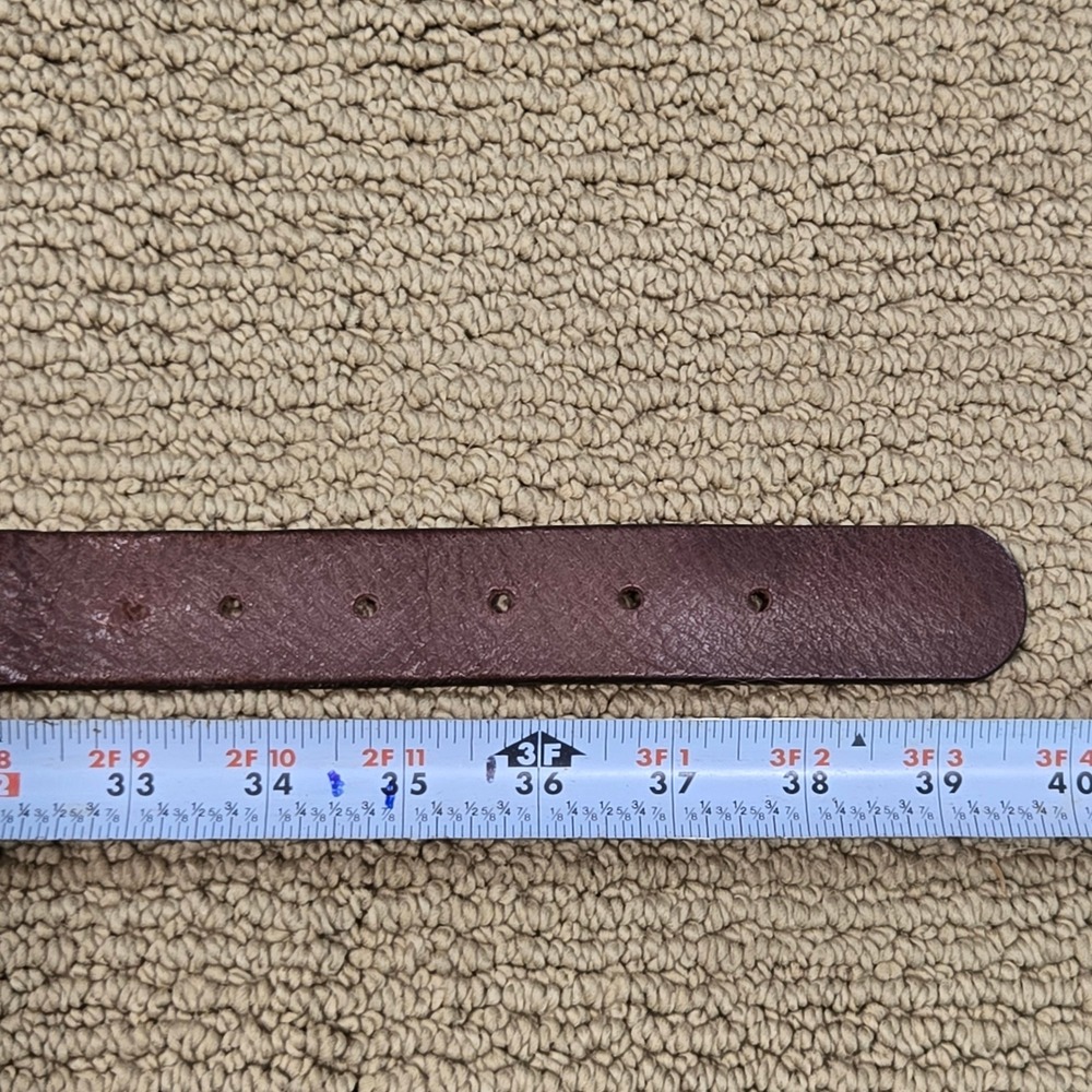 Eddie Bauer Belt Women M Brown Leather Italy Brass Buckles Equestrian Cottage - Picture 12 of 13